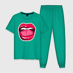 Пижама хлопковая мужская Немного смеха цвета зеленый — фото 1
