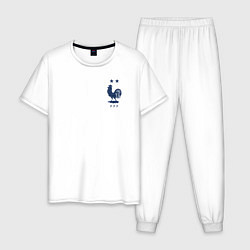 Пижама хлопковая мужская Форма хлопок сборная Франции, цвет: белый