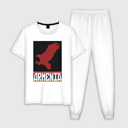 Пижама хлопковая мужская Орёл - Армения, цвет: белый