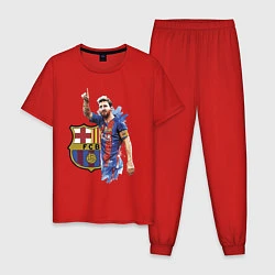 Пижама хлопковая мужская Lionel Messi Barcelona Argentina!, цвет: красный