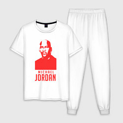 Пижама хлопковая мужская Michael Jordan, цвет: белый