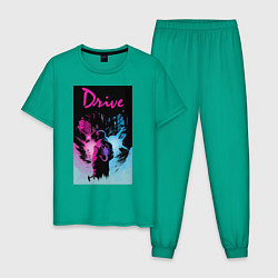Пижама хлопковая мужская DRIVE фильм, цвет: зеленый