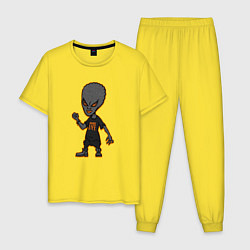 Пижама хлопковая мужская Alien Trainspotting, цвет: желтый