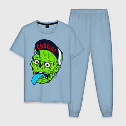 Пижама хлопковая мужская Zombie casual, цвет: мягкое небо