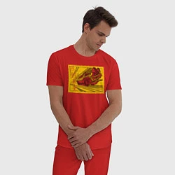 Пижама хлопковая мужская Delorian v 2, цвет: красный — фото 2