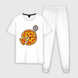 Пижама хлопковая мужская D j Пицца, цвет: белый