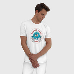 Пижама хлопковая мужская Coronavirus, цвет: белый — фото 2