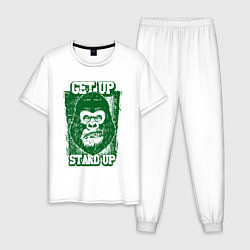 Пижама хлопковая мужская Get Up - Stand Up, цвет: белый