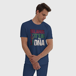 Пижама хлопковая мужская ДНК - Беларусь, цвет: тёмно-синий — фото 2