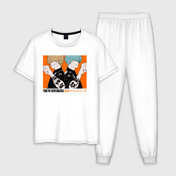 Пижама хлопковая мужская Tokyo Revengers, цвет: белый
