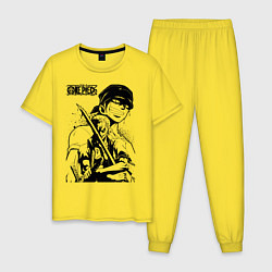 Пижама хлопковая мужская Ророноа Зоро One Piece, цвет: желтый