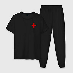 Пижама хлопковая мужская Hospital Classic, цвет: черный
