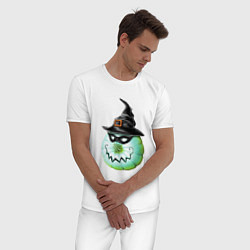 Пижама хлопковая мужская Ведьмина тыковка, цвет: белый — фото 2