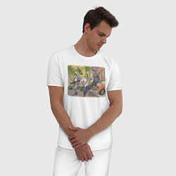Пижама хлопковая мужская GTA 5, цвет: белый — фото 2