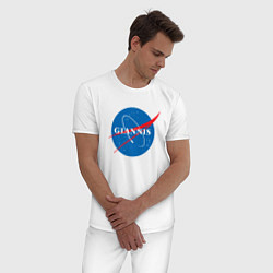 Пижама хлопковая мужская Giannis, цвет: белый — фото 2