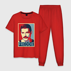 Пижама хлопковая мужская Freddie, цвет: красный