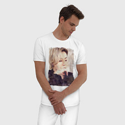 Пижама хлопковая мужская Задумчивый Чонгук, цвет: белый — фото 2