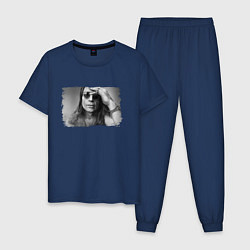 Пижама хлопковая мужская Ozzy Osbourne Оззи Осборн Z, цвет: тёмно-синий