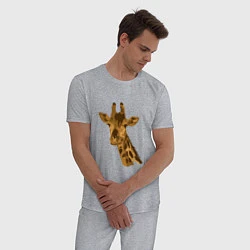 Пижама хлопковая мужская Жираф Жора, цвет: меланж — фото 2