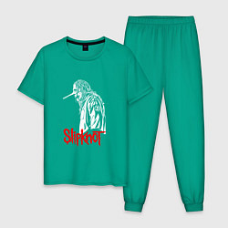 Пижама хлопковая мужская SLIPKNOT СЛИПКНОТ Z, цвет: зеленый