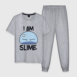 Пижама хлопковая мужская I AM SLIME, Я СЛИЗЬ, цвет: меланж