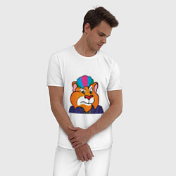 Пижама хлопковая мужская Clown, цвет: белый — фото 2