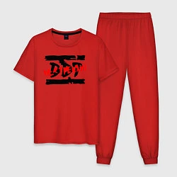 Пижама хлопковая мужская DDT НЕ СТРЕЛЯЙ!, цвет: красный