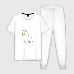 Пижама хлопковая мужская АЛЬПАКА, цвет: белый