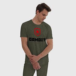 Пижама хлопковая мужская Gambit, цвет: меланж-хаки — фото 2