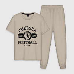 Пижама хлопковая мужская Chelsea Football Club, цвет: миндальный