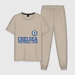 Пижама хлопковая мужская Chelsea FC: Blue цвета миндальный — фото 1