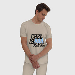Пижама хлопковая мужская Chelsea 1905 цвета миндальный — фото 2