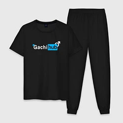 Пижама хлопковая мужская Gachi hub, цвет: черный