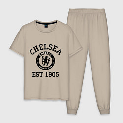 Пижама хлопковая мужская Chelsea 1905, цвет: миндальный