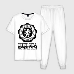 Пижама хлопковая мужская Chelsea FC: Emblem, цвет: белый