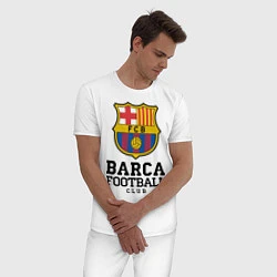 Пижама хлопковая мужская Barcelona Football Club, цвет: белый — фото 2