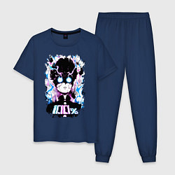 Пижама хлопковая мужская Моб Психо 100, цвет: тёмно-синий