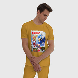 Пижама хлопковая мужская SONIC СОНИК Z, цвет: горчичный — фото 2