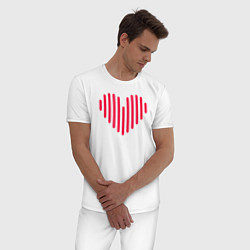 Пижама хлопковая мужская Минималистичное сердце, цвет: белый — фото 2