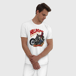Пижама хлопковая мужская Hellroad, цвет: белый — фото 2
