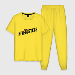 Пижама хлопковая мужская Hivebusters, цвет: желтый