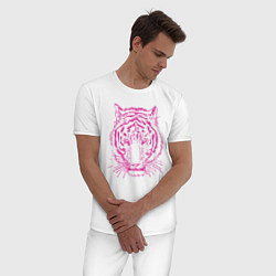 Пижама хлопковая мужская Pink Tiger, цвет: белый — фото 2