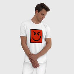 Пижама хлопковая мужская BON JOVI HAVE A NICE DAY SMILE LOGO, цвет: белый — фото 2