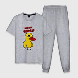Пижама хлопковая мужская Gucci duck гуччи утка, цвет: меланж