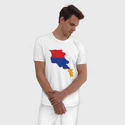 Пижама хлопковая мужская Map Armenia, цвет: белый — фото 2