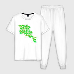 Пижама хлопковая мужская Green Armenia, цвет: белый