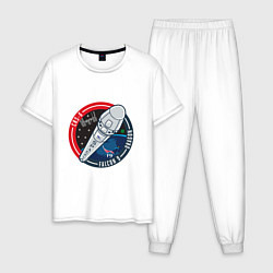 Пижама хлопковая мужская SPACE X А9, цвет: белый