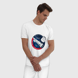Пижама хлопковая мужская SPACE X CRS-5, цвет: белый — фото 2