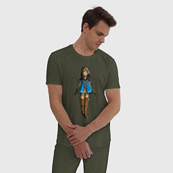 Пижама хлопковая мужская The Zelda, цвет: меланж-хаки — фото 2