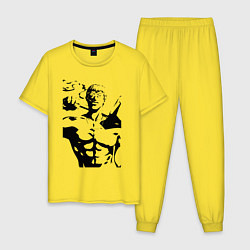 Пижама хлопковая мужская Onibaku Teacher, цвет: желтый